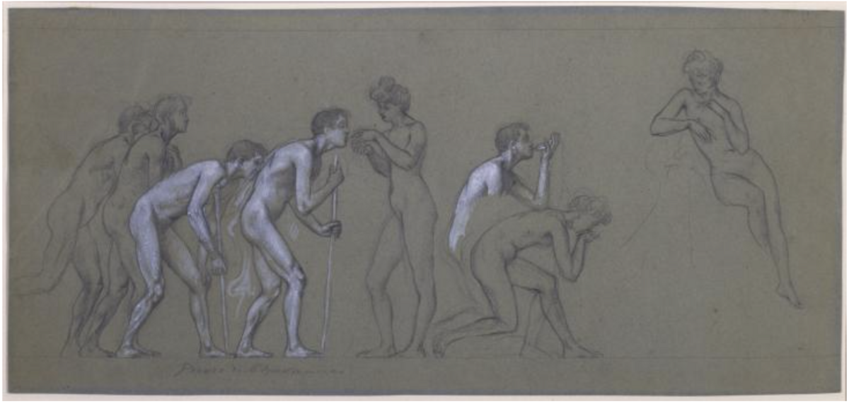 pencil drawing of nude models